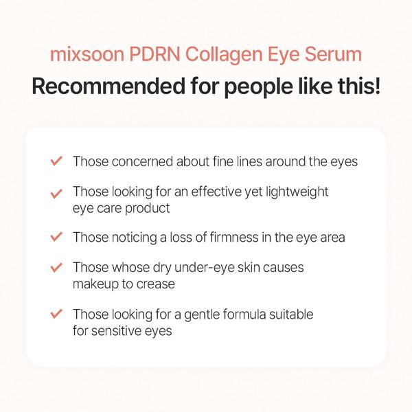 [New] PDRN Collagen Eye Serum 0.68 Fl. Oz / 20ml Under Cream for Eye Bags Peptide Hydrating Lightweight dropper Korean Glass Skin Care