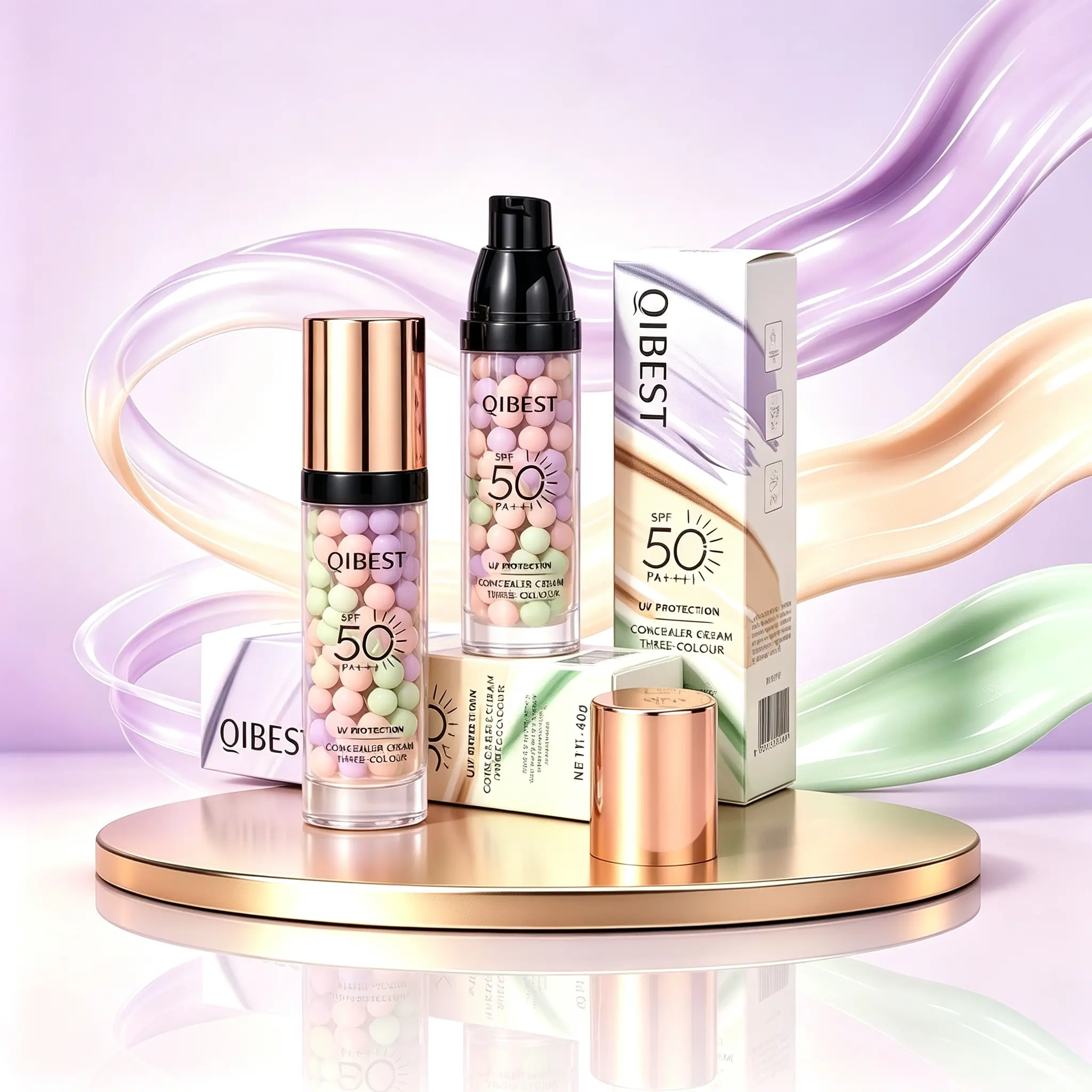 3-In-1 Cosmetic Face Primer - SPF 50 PA+++, SunscreenIsolation Cream, 1-Step Color Corrector, Oil Control,Moisturize, Blurs Imperfections, Enhances Radiant Skin