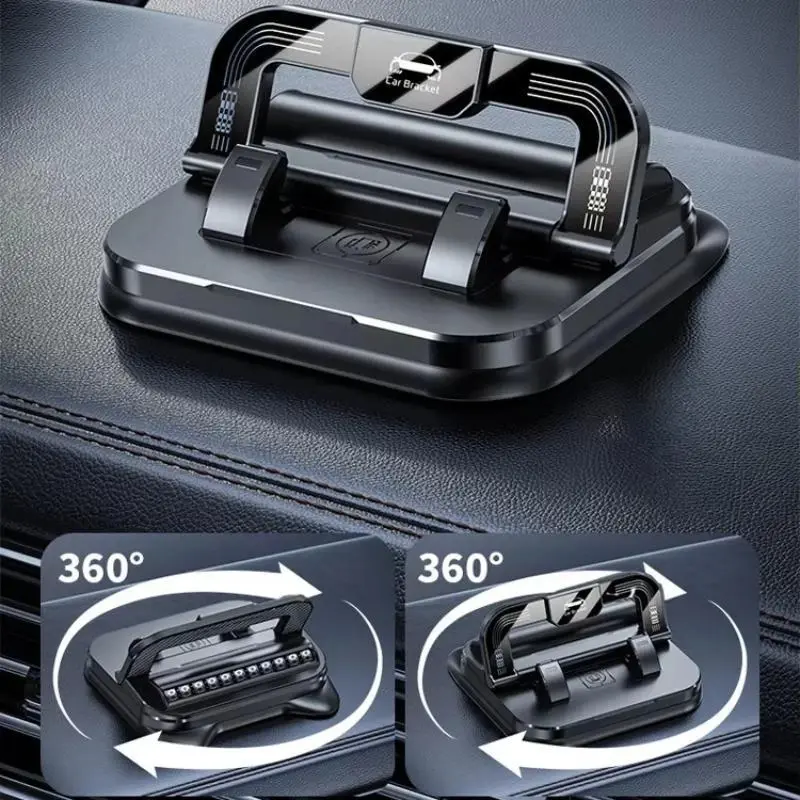Car phone holder, portable mobile phone holder, stable and durable.In-built parking number plate function, quickly switch to a phone number plate.