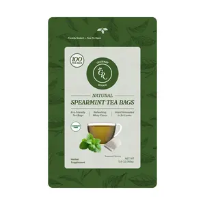 Gourmet Royale Spearmint Tea, 100 Count, Sustainable Tea Bags, Caffeine & Sugar Free, Resealable Pouch, Refreshing & Natural, Grown in Sri Lanka, (Pack of 1)
