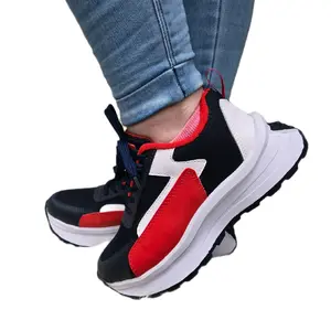 JERRY Colombian Shoes - Stylish Black Red & White Sneakers for Men Women Comfortable Lace-Up Design