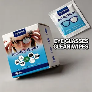 Anti-Fog Wipes for Glasses, 100 Pack,Eye Glasses Cleaner Wipes,Individually Wrapped, Pre-Moistened, Quick-Dry, Scratch-Free for Goggles, Camera, Watch, Lens, Laptop, Phone Screens