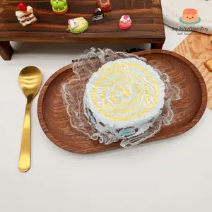 SquishyGlamToy Swiss Roll Cream Cake Squishy  Spiral Cream Roll | Bakery Dessert Style | Taba Squishy | Ultra Soft Slow Rising