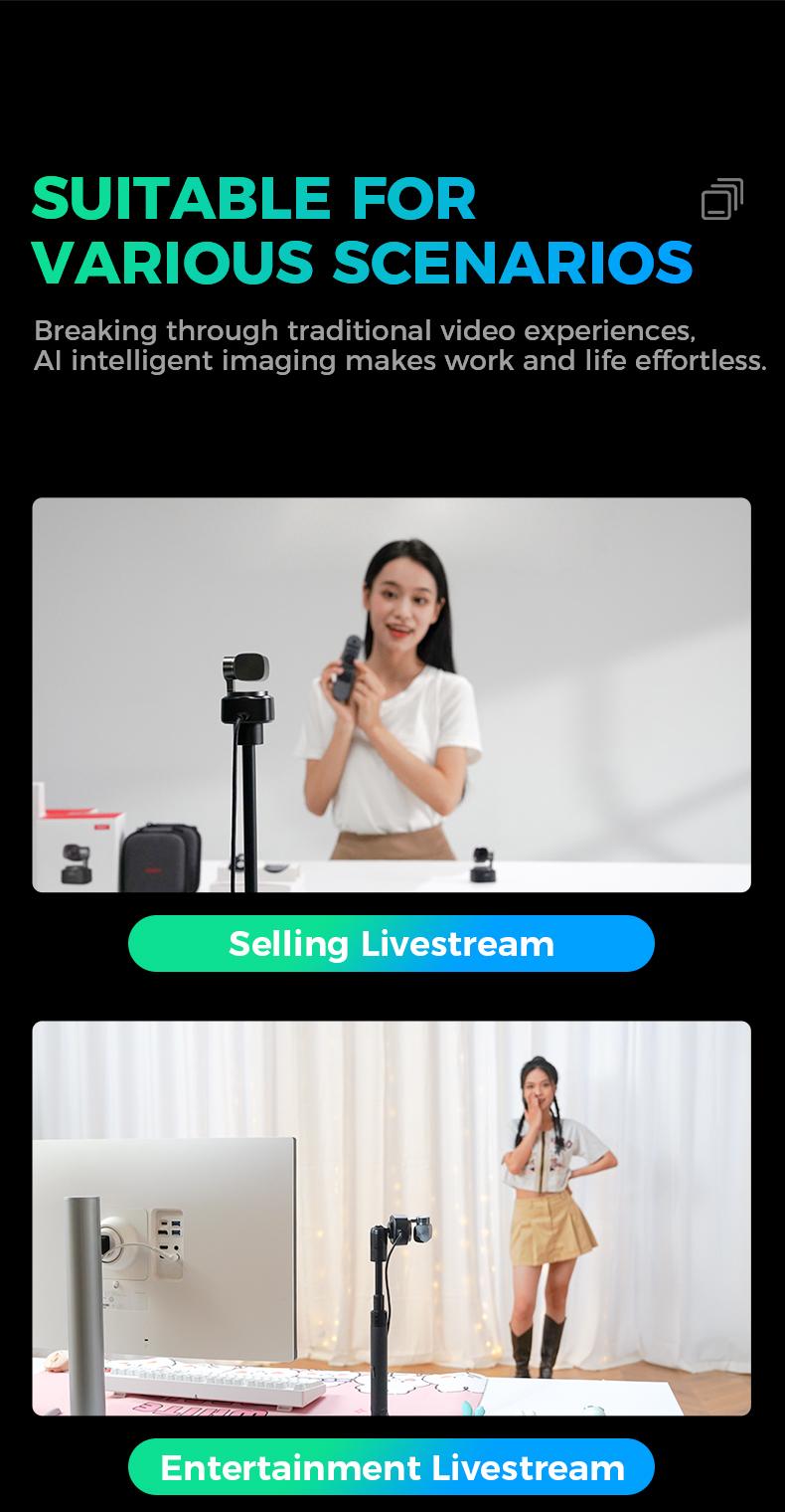 【Hot!!!】OBSBOT Tiny 2 Webcam 4K Voice Control PTZ, AI Tracking Multi-mode & Auto Focus, Web Camera with 1/1.5" Sensor, Gesture Control, 60 FPS, HDR Light Correction, Webcam for PC, Streaming, Conference wyze wirelesscamera videogames