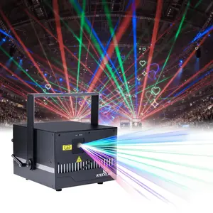 10W RGB Full Color Animation Laser Projector, DMX512 with Multiple Control Modes, Professional Stage Laser Light for Concerts, Clubs, Weddings & Parties