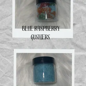 Two 2oz containers of our Sour Dour Bites gushers and Anything sugar. Great for snacking. Anything sugar good for fruits, snacks, and treat Candy Sweet Bonbon Chewy Candies