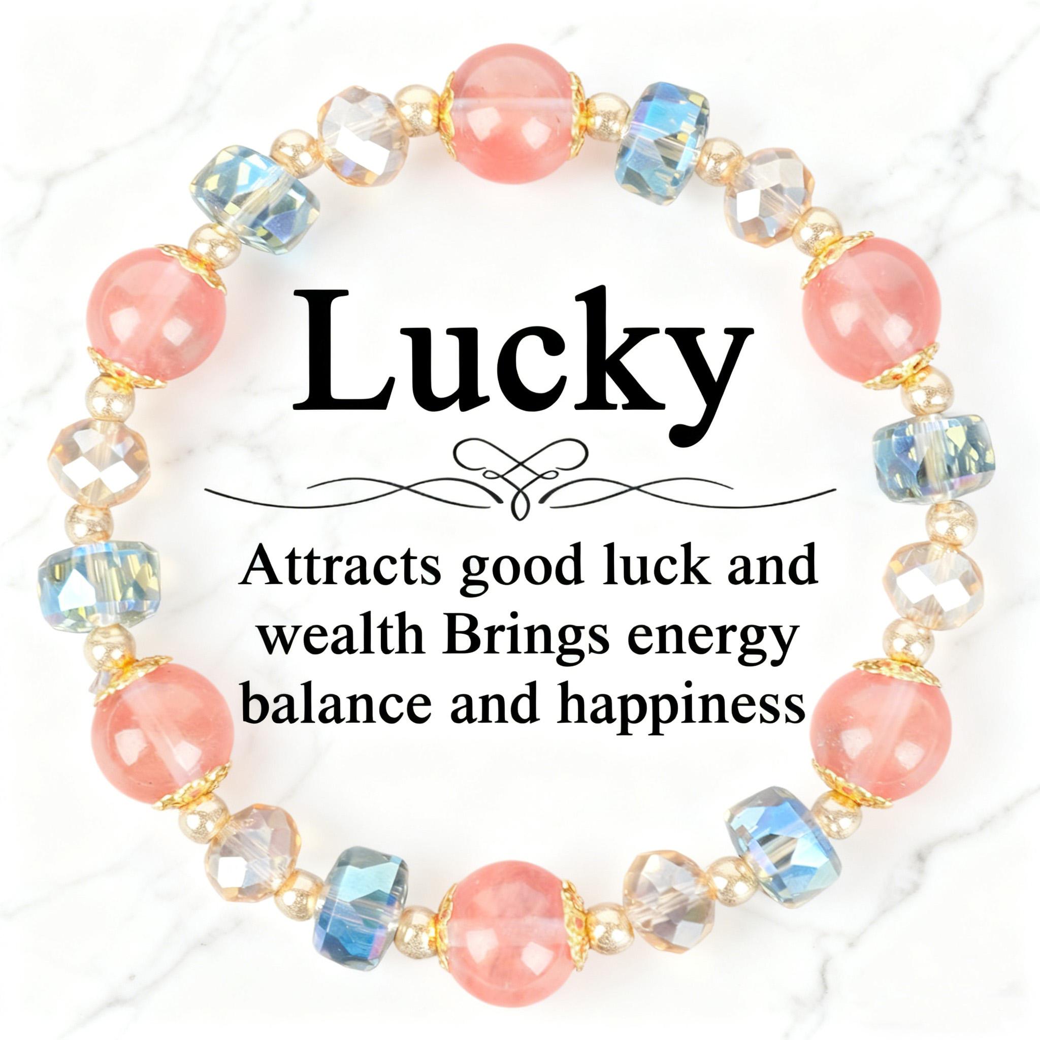 Colorful Crystal Lucky Bracelet For Women, Wealth Money Bracelets Trendy Spiritual Jewelry Gifts for Women, Special Occasions Gifts For Girlfriends Heavy Bracelet Blue Friendship Bracelet