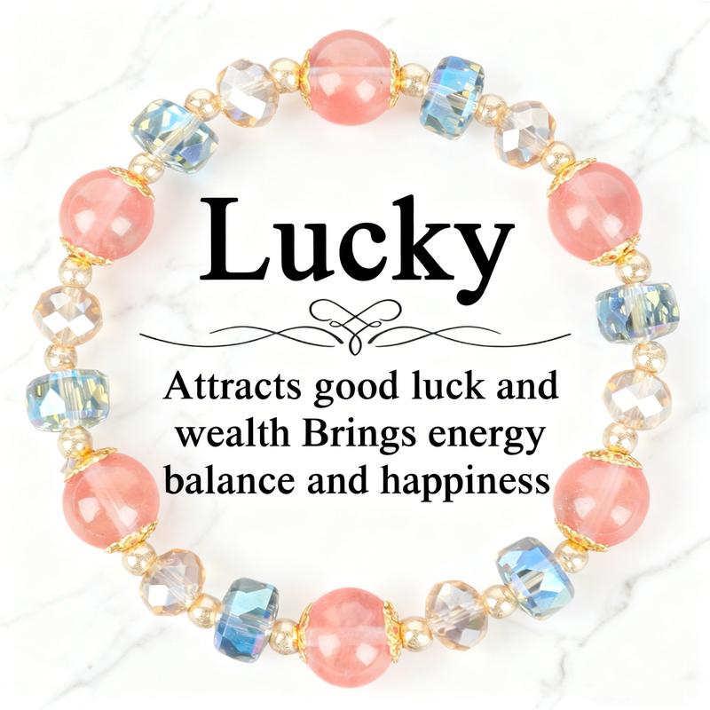 Colorful Crystal Lucky Bracelet For Women, Wealth Money Bracelets Trendy Spiritual Jewelry Gifts for Women, Special Occasions Gifts For Girlfriends Heavy Bracelet Blue Friendship Bracelet