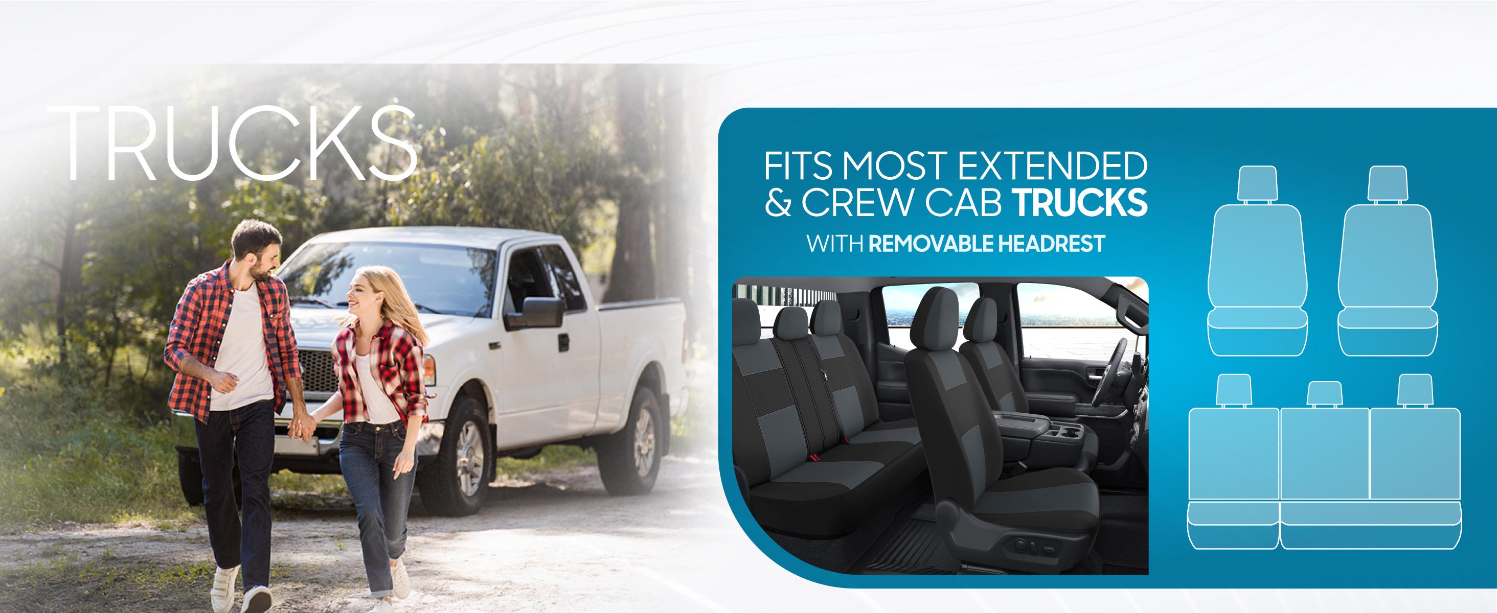 BDK PolyPro Car Seat Covers Full Set – Front and Rear Split Bench Seat Covers for Cars, Easy to Install Car Seat Cover Set, Car Accessories for Auto Trucks Van SUV