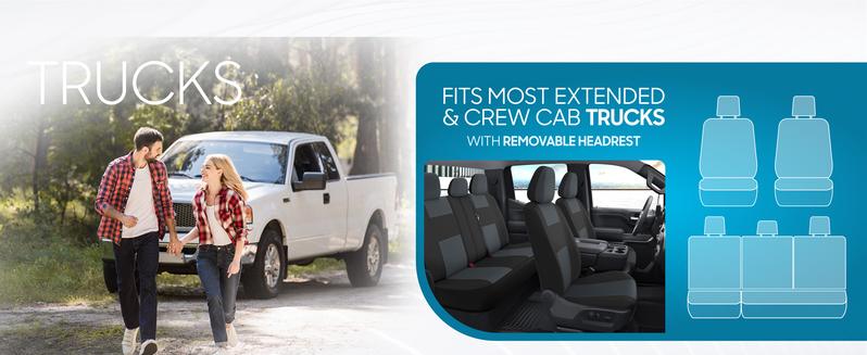 BDK PolyPro Car Seat Covers Full Set – Front and Rear Split Bench Seat Covers for Cars, Easy to Install Car Seat Cover Set, Car Accessories for Auto Trucks Van SUV