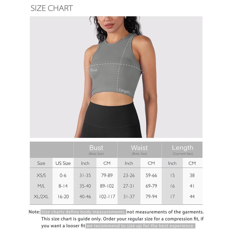 ODODOS 3-Pack Seamless Crop Tank for Women Ribbed Soft High Neck Cropped Tops