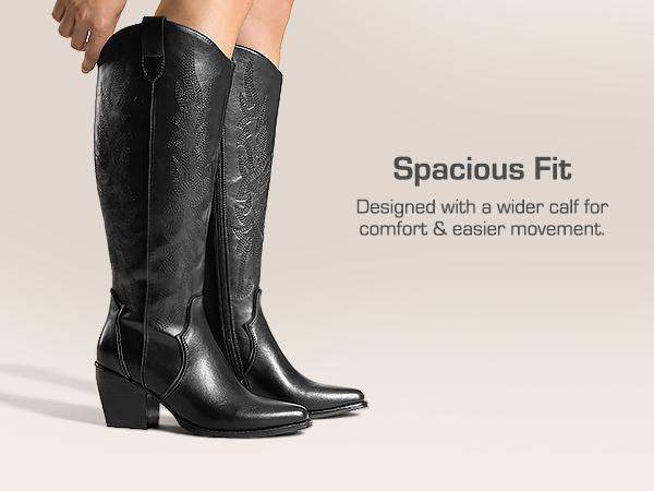 Dream Pairs Women's Dallas Embroidered Western Cowboy Knee High Boots shoes