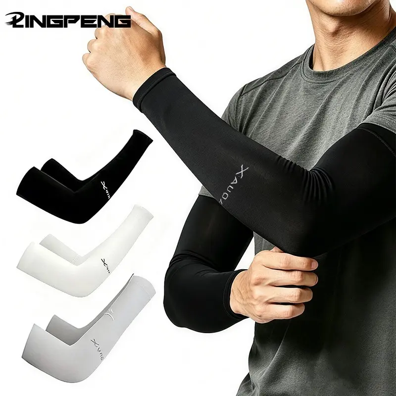 Unisex's Solid Color Sun Protection Volleyball Arm Sleeves, 1/3 Pairs Breathable Elbow Support, Elbow Brace, LINGPENG High Elasticity Arm Sleeves, Upper Arm Compression Sleeves for Outdoor Sports, Arm Sleeves Cover, Sports & Outdoor Accessories
