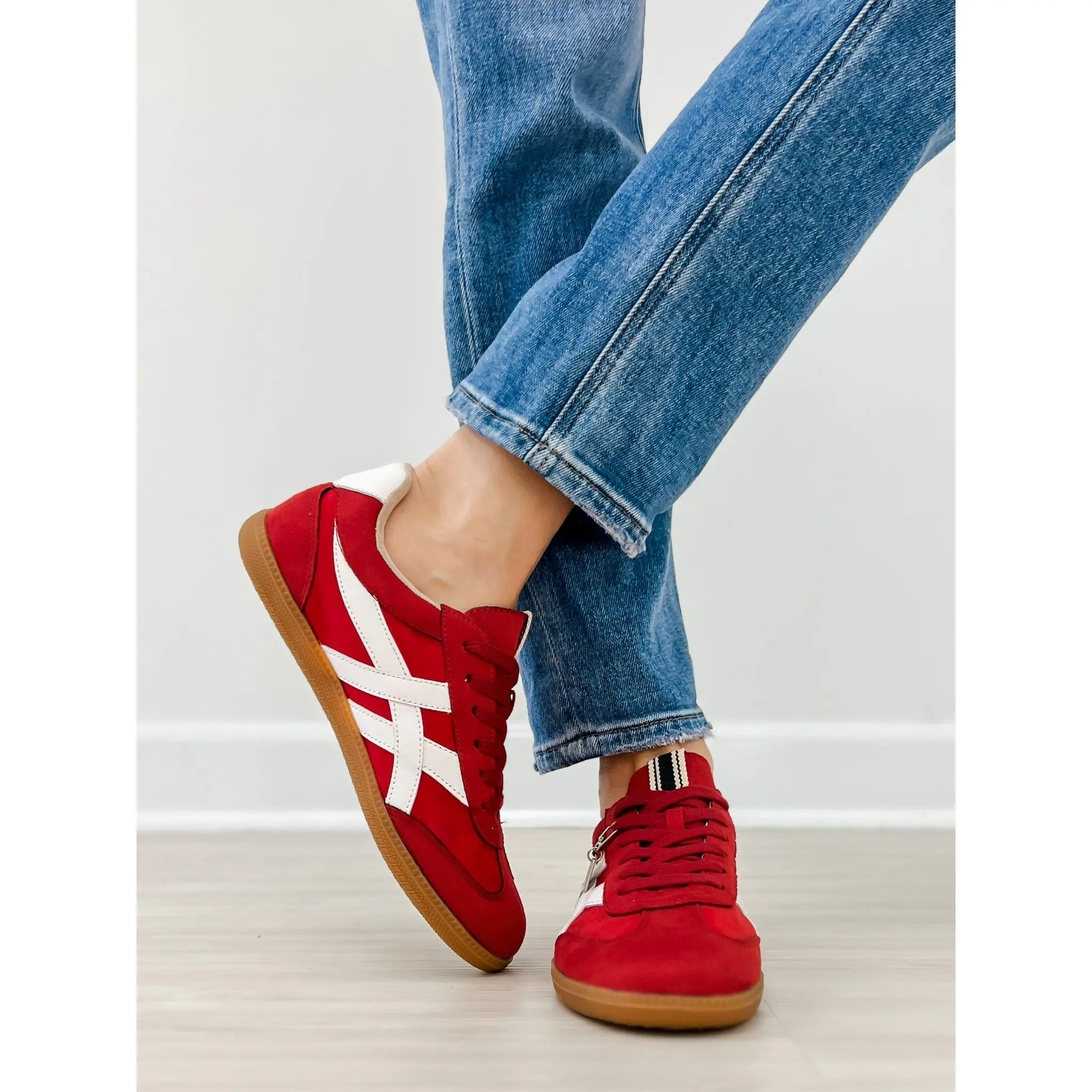 ShuShop Sasha Sneakers in Red Suede