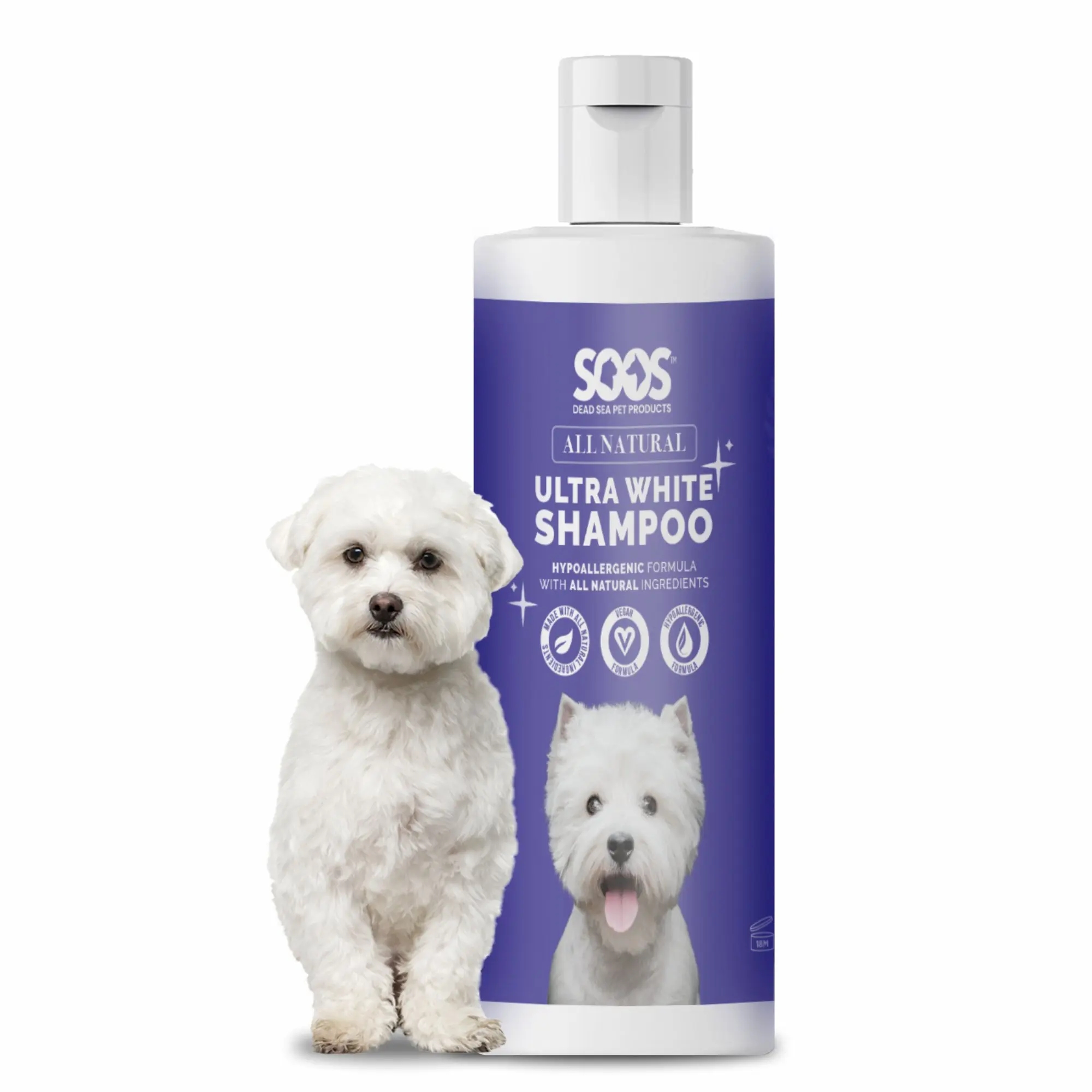 Soos Pets All Natural Ultra White Hypoallergenic Shampoo For Dogs And Cats