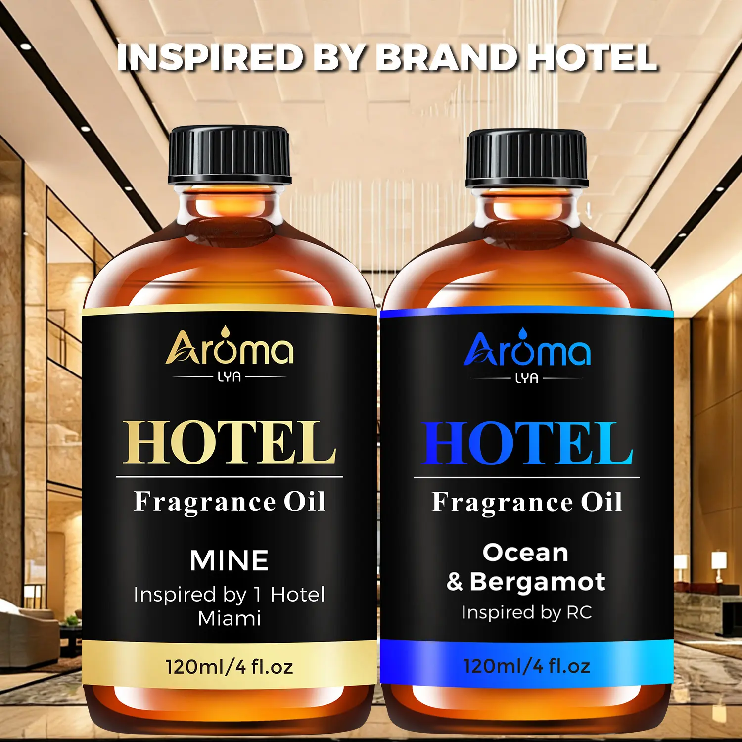 Hotel Diffuser Oil 120ml- Mine My Way, R-Carlton Ocean Bergamot Fragrance Oils- Luxury Hotel Lobby Scent Essential oil Long-Lasting Fragrance for Diffuser
