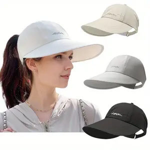 2Pcs Sun Protection Baseball Hat for Men and Women - UPF +, Lightweight, Adjustable Velcro Closure, Wide Brim Outdoor Sports Hat, All-Season Elastic Design (White/Gray/Black)