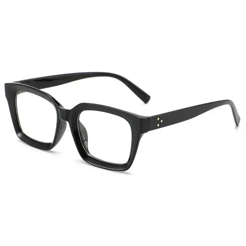 4-Piece DIY Bag Accessories & Decorative Glasses, Unisex Square Browline Frames for Parties in Black, Pink, and Leopard Print, Black Frames
