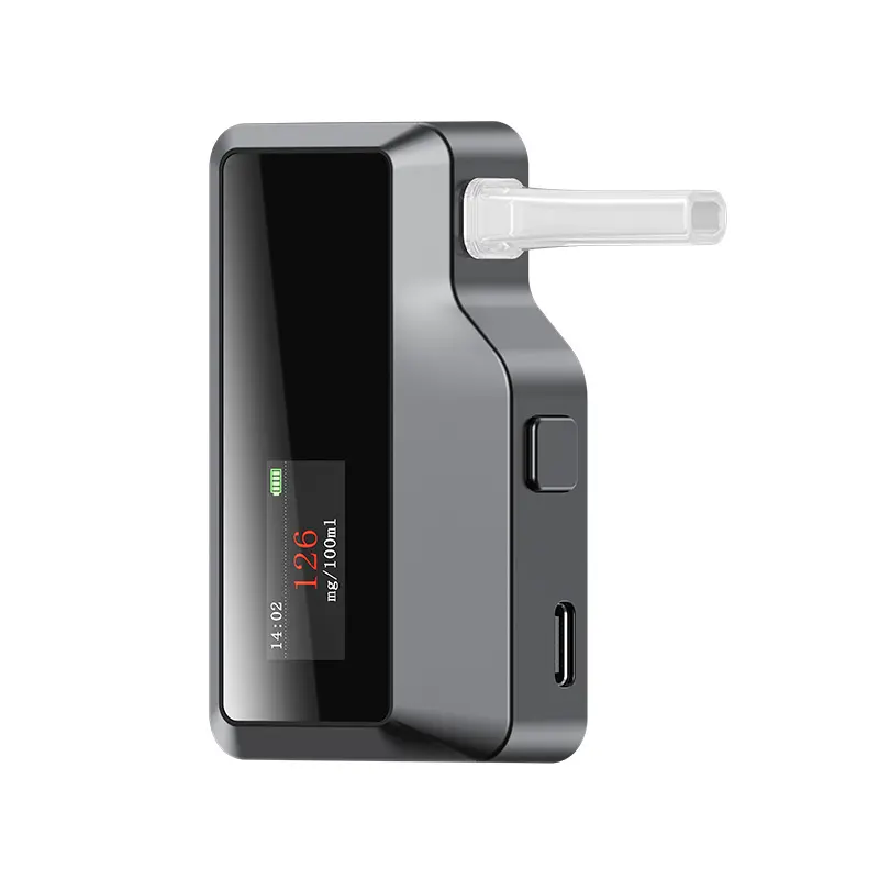 ZBK High-Precision Breathalyzer, Electrochemical Breath Analyzer – 100 Record Storage, Type-C Fast Charging, Adjustable Units & Time for Personal & Workplace Use
