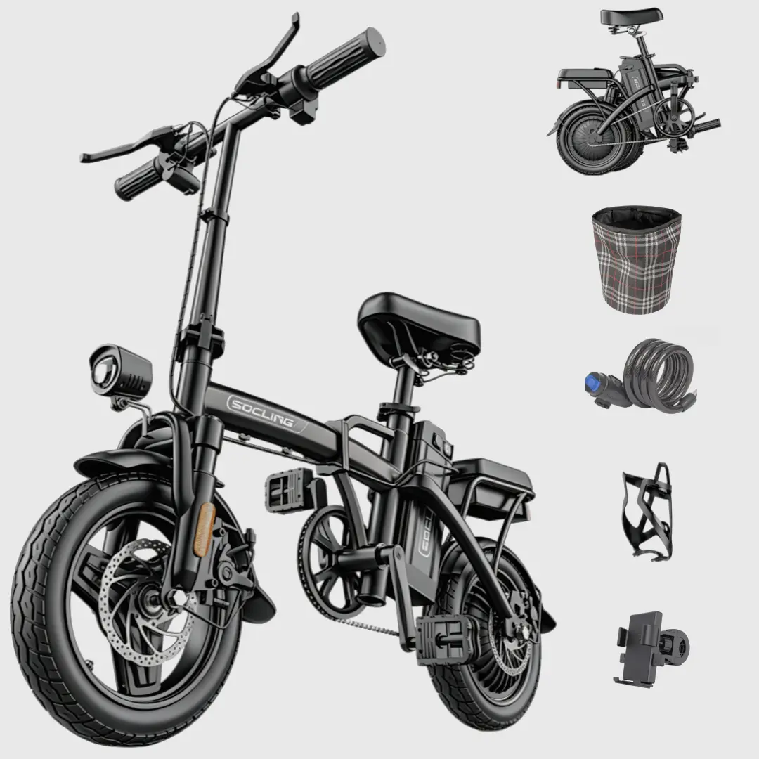 Adult Folding Electric Bike - Compact Folding Commuter E-Bike, 1000W Peak Motor, 50KM Range, Long-Lasting Battery, 3mode City Riding, Compact Folding Bikes
