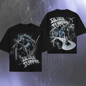 Silver Surfer v2 – Herald of Galactus Vintage - MCU Comic Edition Double Printed Oversize Lightweight Vintage Comic Design Top Cotton Superheroes Streetwear T-Shirt Clothes Menswear Womenswear.