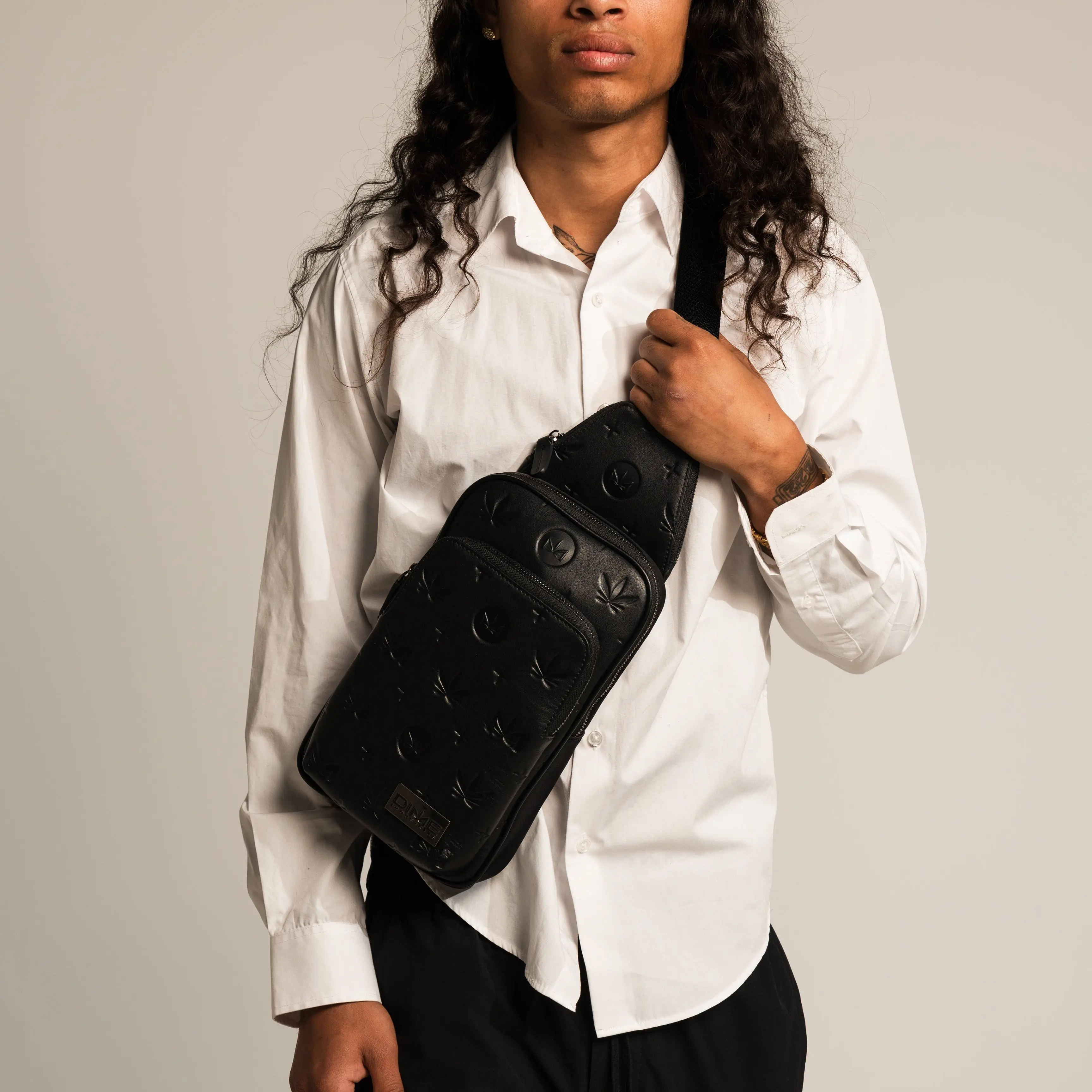 Gunmetal Monogram Leather Crossbody