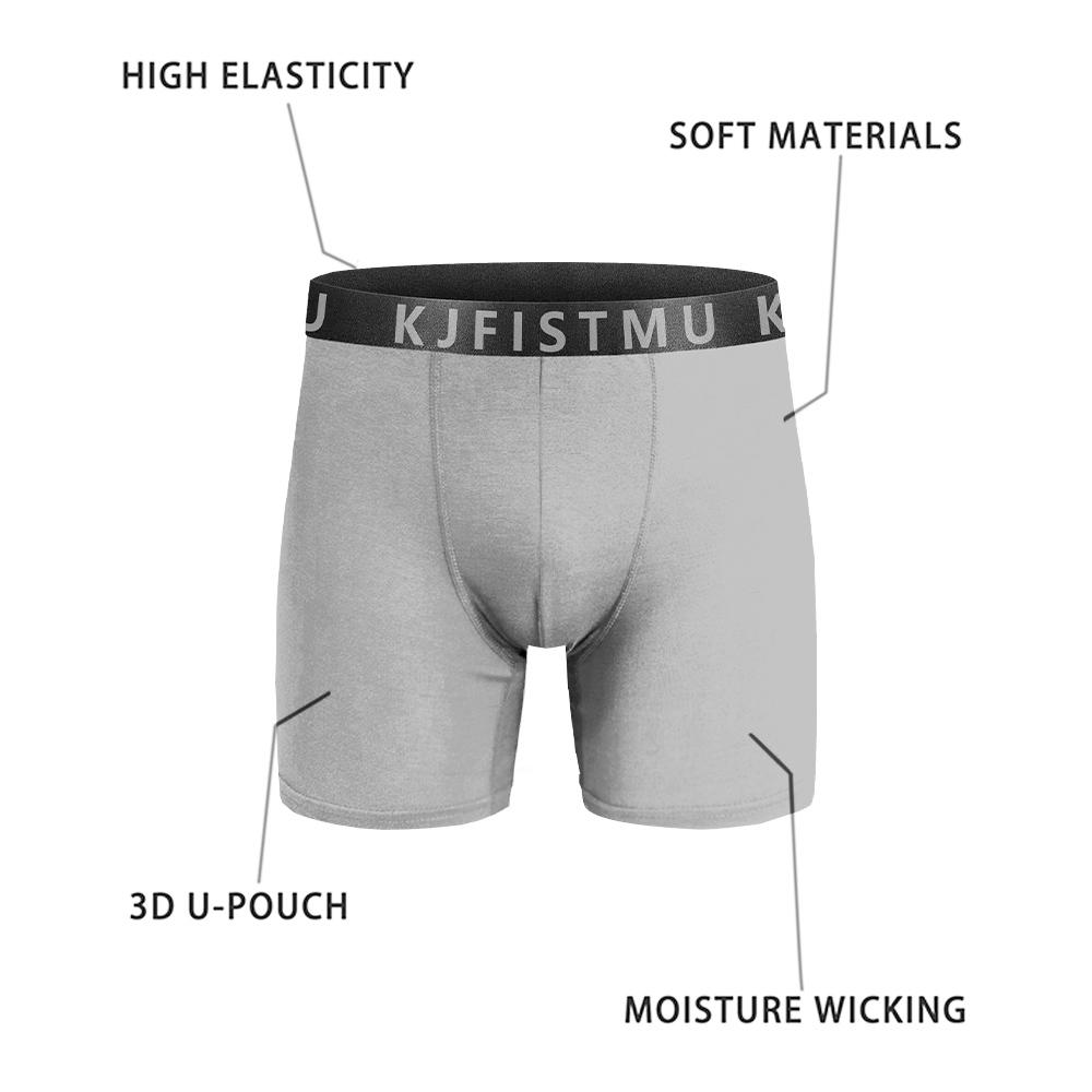 KJFISTMU Men's 12-Pack Boxer Briefs Set, Solid Color Simple Style, Stretchy Sports Underwear, Moisture-Wicking Men's Boxer Briefs with Covered Waistband