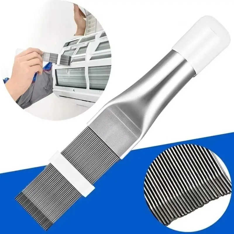 1/2/3pcs Air Conditioner Fin Cleaning Tool Household Cleaning Tool Coil Comb A/c Hvac Condenser Radiator Universal Folding Brush Cleaning Tool Cleaning Supplies