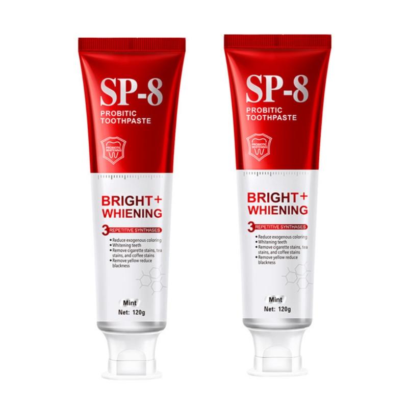 2PCS SP-8 Toothpaste, SP-8 Probiotic Whitening Toothpaste, for Fresh Breath, Protects Teeth & Oral Health, Rich Foam & Easy Rinse, Deep Cleaning Care