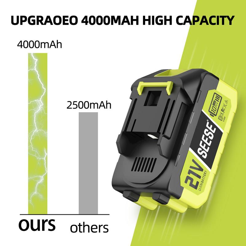 SEESE 21V Max Lithium Battery Pack Compatible with SEESE 21V Cordless Power Tools (1 Pack 21V Battery) Works with SEESE Blower Car Washer Chainsaw and Other Power Tools