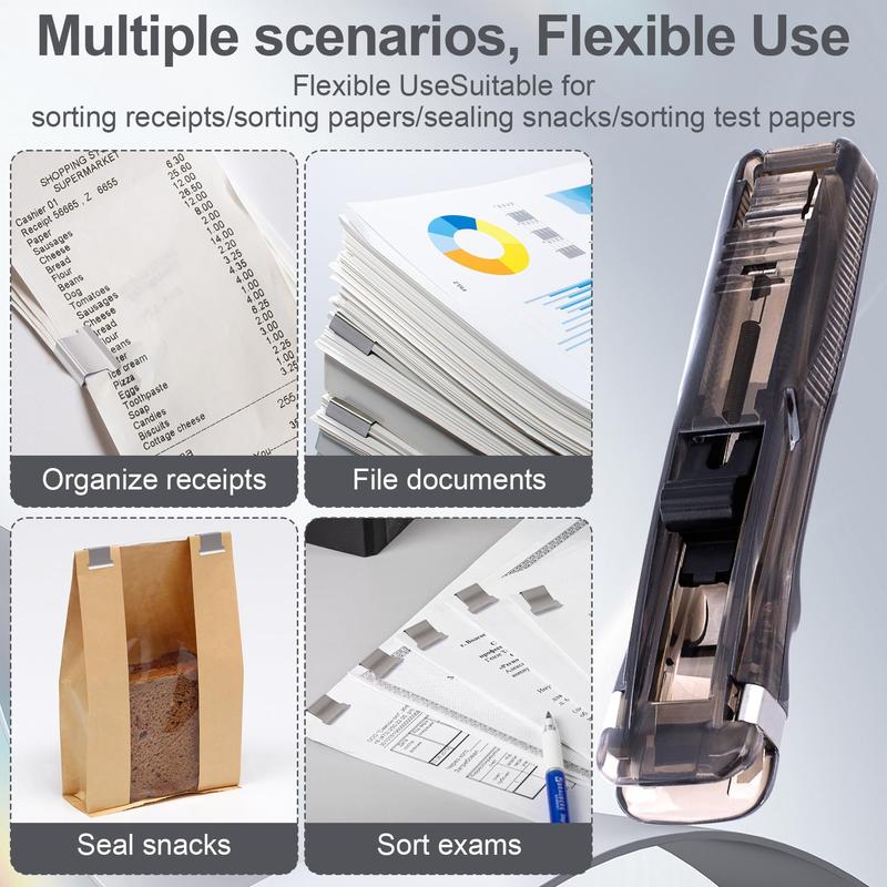 2 PCS Portable Binder Clip Dispensers with 100 Small Non-Destructive Binder Clips – Ideal for Office, Home, and School Use