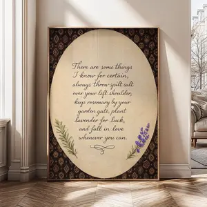 [Sale Up To 50%] Folklore Quote Vintage Wall Art, Cottagecore Canvas Print, Inspirational Text Poster, Botanical Wall Decor