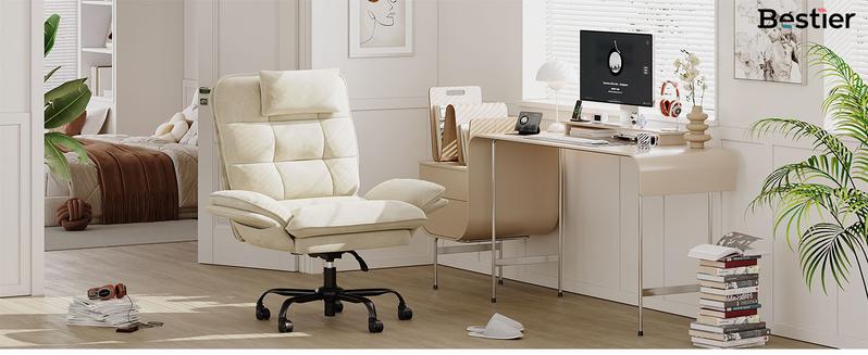 Bestier Big and Tall Executive Office Chair with Flip-Up Arms for Adults Adjustable Height Reclining with Headrest & Side Pockets 360° Swivel Ergonomic Comfortable Durable Design