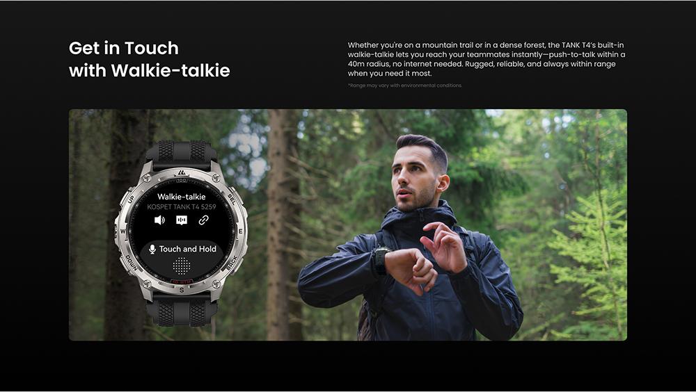 KOSPET TANK T4 Smartwatch with 14-Day Battery Life 1.43AMOLED Display 50M Waterproof Full-Metal Body AI Assistant for Android iOS Fitness Tracker Running Watch GPS Waterproof Smartwatch Wearable Monitor Auto, Durable Stainless Steel, New Year Pick