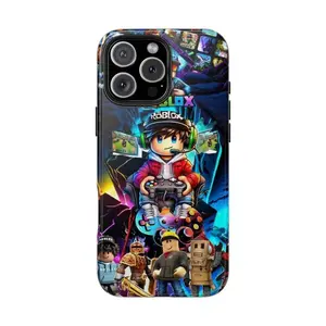 Iconic Vibrant Pixelated Roblox Gaming World Heavy Duty Tough Phone Case for iPhone 11 12 13 14 15 16 17 Pro Max Plus