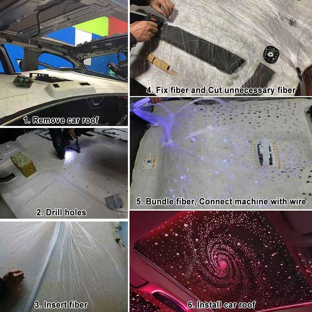 1000PCS Fiber Optic Car Home Headliner Star Light Kit, Roof Starlight Ceiling Lights, Color-Changing, App+24 Key Remote Control, Static 16Color And Rgb Light Change, Fade, Jump, Spark, Mode Speed Sensitivity Adjustment, Interior Led Vehicle 1000PCS Fiber Optic Car Home Headliner Star Light Kit, Roof Starlight Ceiling Lights, Color-Changing, App+24 Key Remote Control, Static 16Color And Rgb Light Change, Fade, Jump, Spark, Mode Speed Sensitivity Adjustment, Interior Led Vehicle