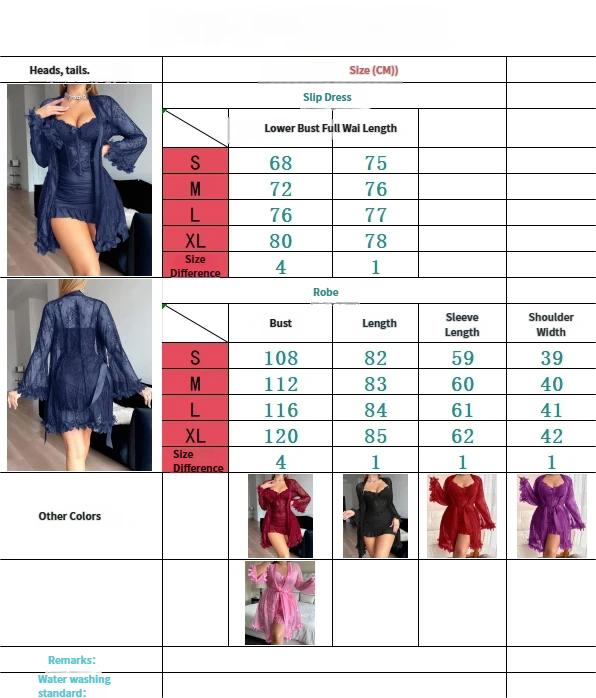 3 Piece Women’s Lace Satin Pajama Set – Elegant Nightdress with Matching Robe & Thong, Soft Lightweight Sleepwear Set for Home, Loungewear, Date Night & Valentine’s Day Gift