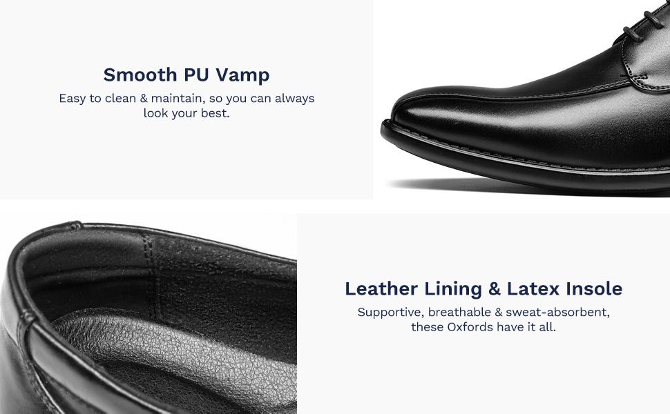 Bruno Marc Men's Classic Cuban Heel Lace-Up Oxford Round Toe Dress Shoes with Comfortable Leather Lining and Soft Latex Insole