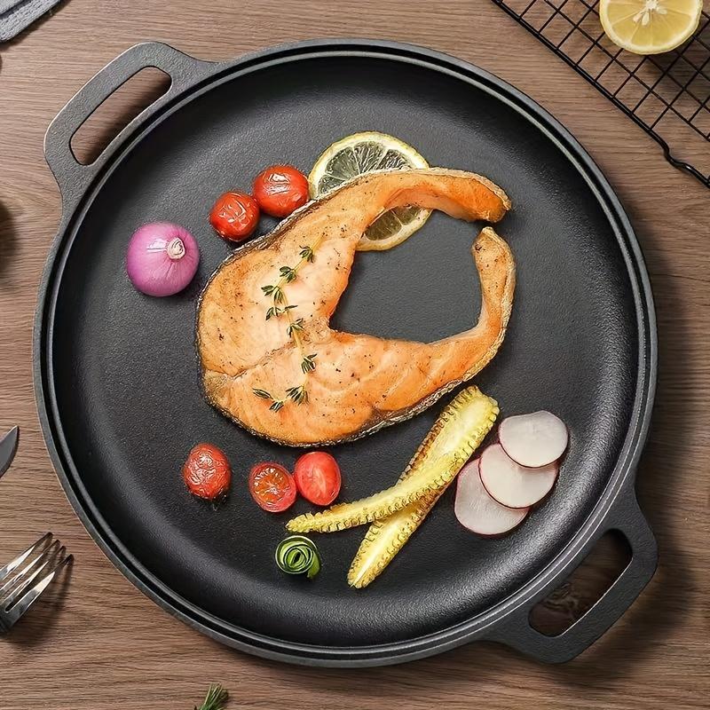 Cast Iron Skillet, Pre Seasoned Heavy Duty Pan for Steak, Pizza, Camping - XL Frying Pan with Dual Handles & Cleaner, Ideal for Grill, Oven, Stove Cast Iron Skillet, Pre Seasoned Heavy Duty Pan for Steak, Pizza, Camping - XL Frying Pan with Dual Handles & Cleaner, Ideal for Grill, Oven, Stove