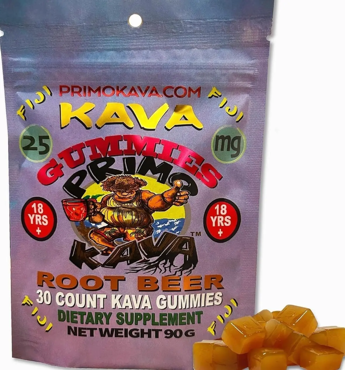 Kava Kava Gummies 25mg – Strong Noble Kava with 25mg Kavalactones for Calm & Relaxation – Fast-Acting Fiji Kava Root Extract – Root Beer Flavor – 15 Count