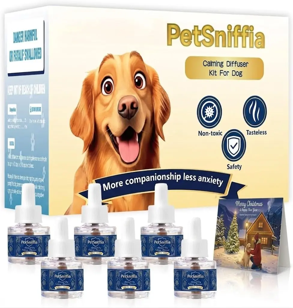 Dog Calming Pheromone Wall Plug-in Diffuser Kit Bundle, Pet Healthcare Plug-in Set with 2 Units & 4 Refills, Up to 120-Day Supply That Reduces Anxiety