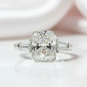 18k White Gold 3.0ct Radiant Cut Diamond Option Engagement Ring