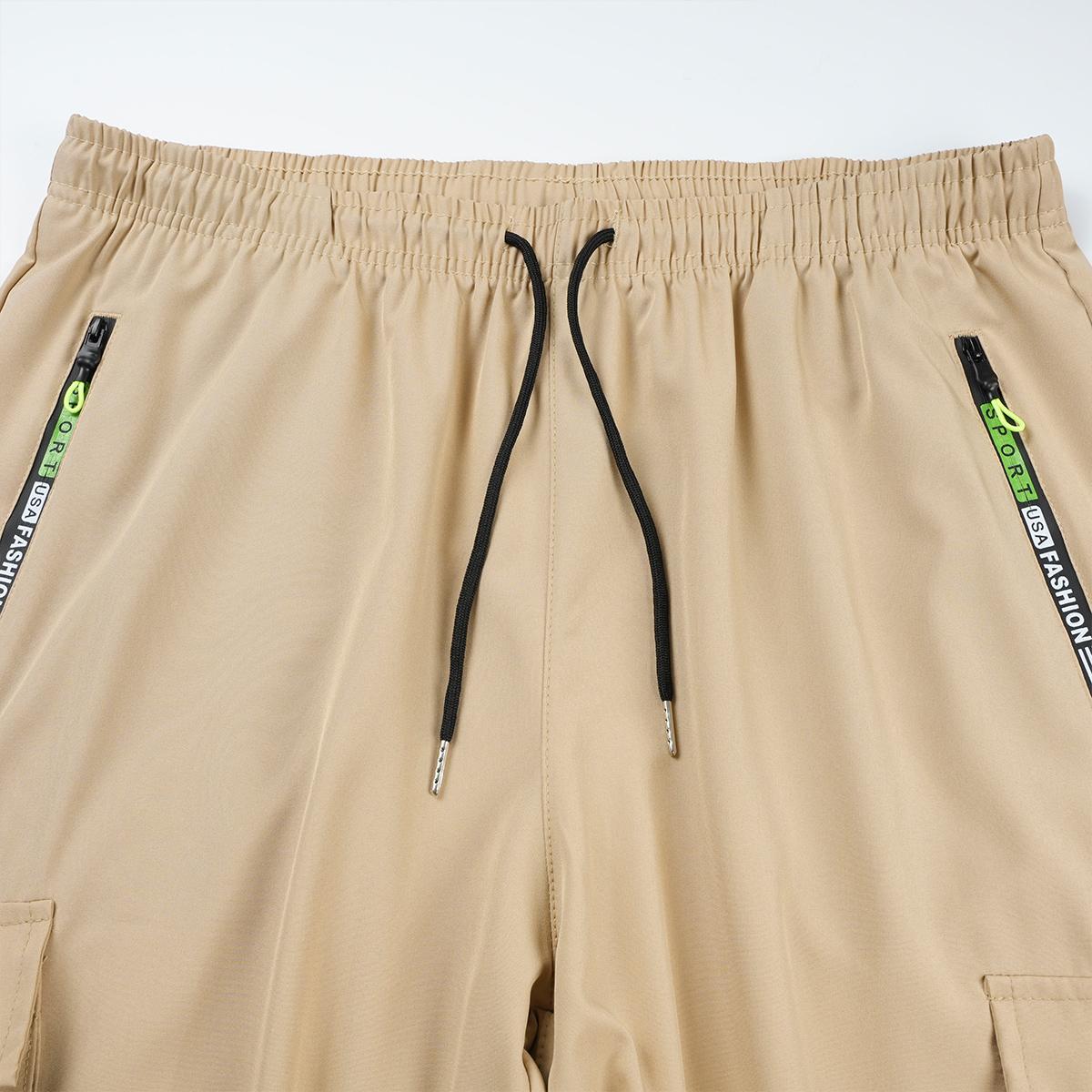 Men's Multi-Pocket Zip-Up Long Pants - TikTok Shop exclusive deal, casual everyday wear, stylish and practical, an essential part of any man's wardrobe, solid color casual work pants