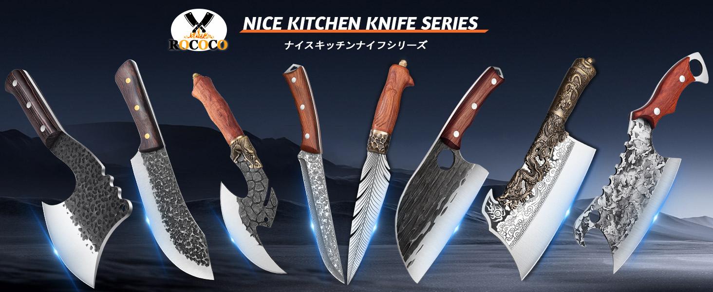 Dream Reach Professional Bone Cleaver - Hand Forged Full Tang Kitchen Knife for Cutting Meat, Heavy Duty Butcher Tool for Home and Restaurant Use (Black)