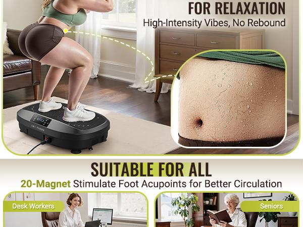 【FLYBIRD & FEIERDUN】Vibration Plate Exercise Machine, 330/340 lbs Capacity Lymphatic Drainage Machine with LED Touch Screen & Remote Control, Full Body Workout for Home Gym, with 2 Resistance Bands #TikTokShopHolidayHaul #SpringStatements