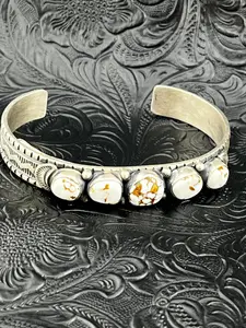 Francis Yazzie Dry Creek Turquoise Handmade Navajo Cuff Size 7"