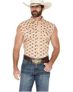 Cody James Men's Saint Southwestern Stripe Print Sleeveless Snap Western Bubba - Cjsp26w3-Iv