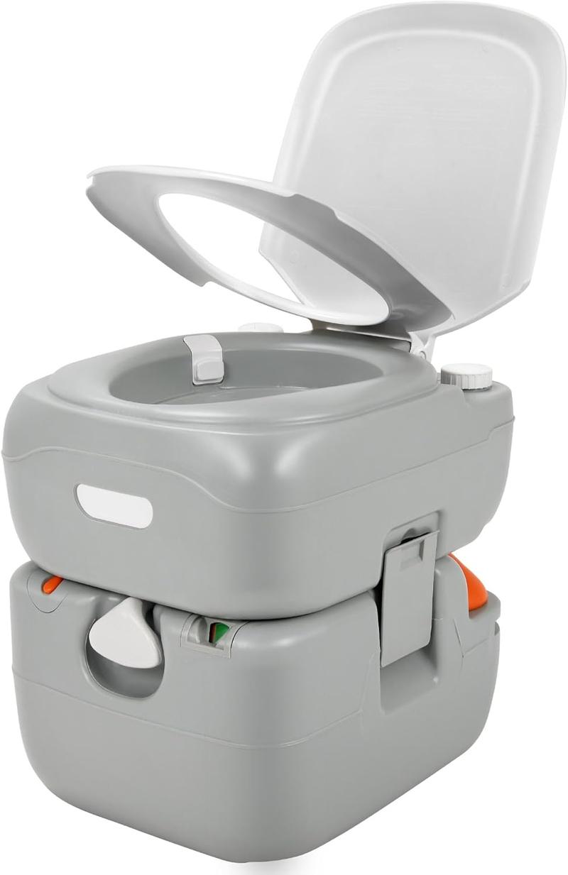 YITAMOTOR Portable Toilet 5.8 Gallon Camping Porta Potty RV Toilet with Handle Pump Level Indicator Odourless Leak-proof for Motorhome Travel Car Boat Indoors and Outdoors