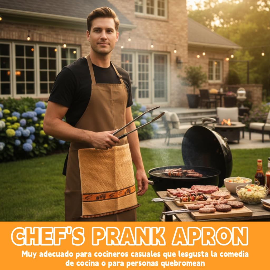 Chef's Prank Apron, Creative Prank Aprons For Men, The Ultimate Gag Gift Apron, Surprise Hiding In The Pocket Funny Gifts, Valentine's Day Father's Day Mother's Day Anniversary Birthday Gift Kochschürze mit Streich, kreative Streichschürzen für Männer, das ultimative Scherzgeschenk, Überraschung versteckt in der Tasche, lustige Geschenke, Valentinstag, Vatertag, Muttertag, Jubiläum, Geburtstagsgeschenk