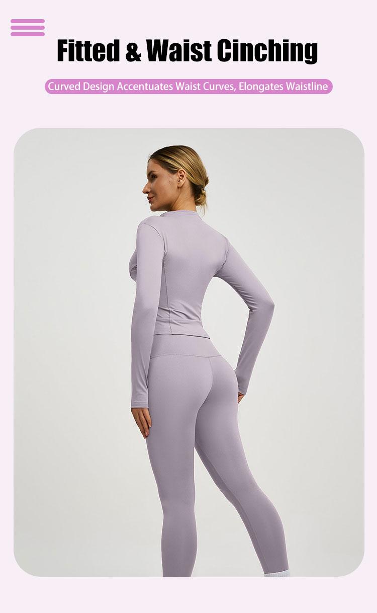 New Women's Yoga Sport Breathable Jacket, Leisure Comfort Quick-Drying Long-Sleeve Jacket with Zipper and Slim Fit Pants, Suitable for Yoga, Gym Training, Running and Daily Wear, Available in Multiple Colors